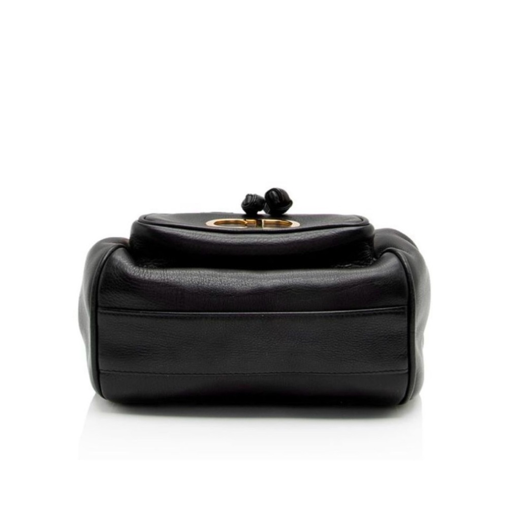 SOLD Dior Black Leather Vintage Backpack W/Gold Hardware And Drawstring Closure - Picture 12 of 16